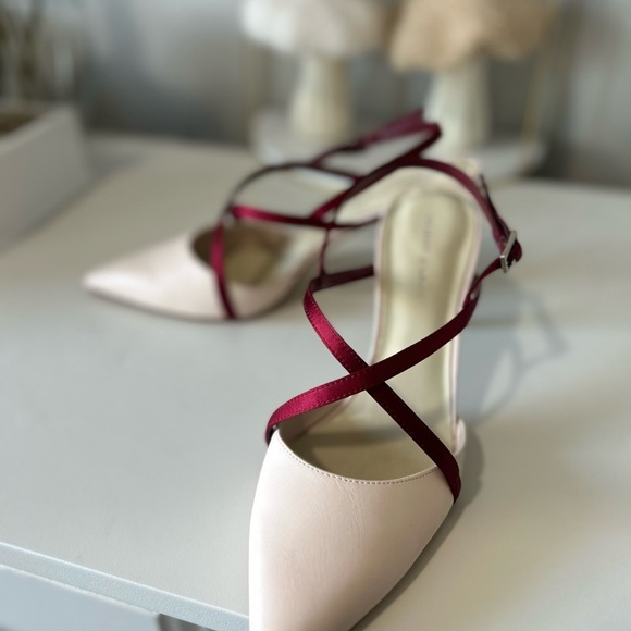 Satin Strap Pink Heels - Picture 3 of 4